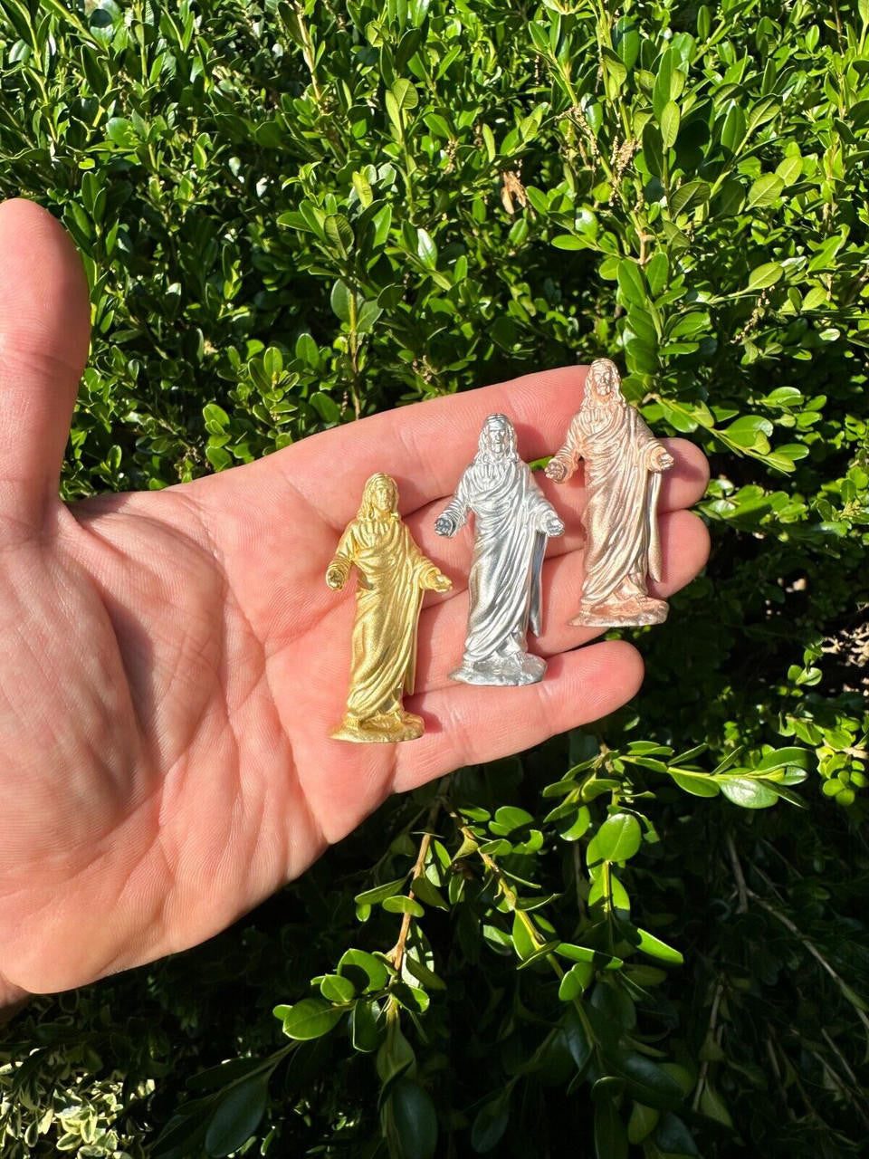 Heavy 3D Jesus Piece Real 925 Silver / 14k Yellow Rose Gold Pendant Necklace
