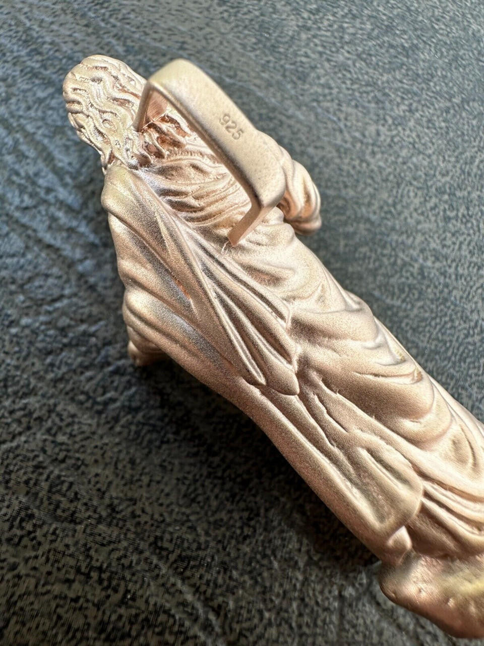 Heavy 3D Jesus Piece Real 925 Silver / 14k Yellow Rose Gold Pendant Necklace