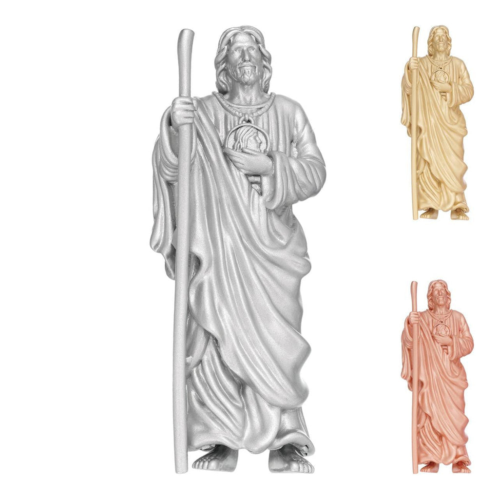Heavy 3D San Judas Pendant - 14k Yellow/Rose Gold Vermeil Or 925 Silver - Large 2.5"