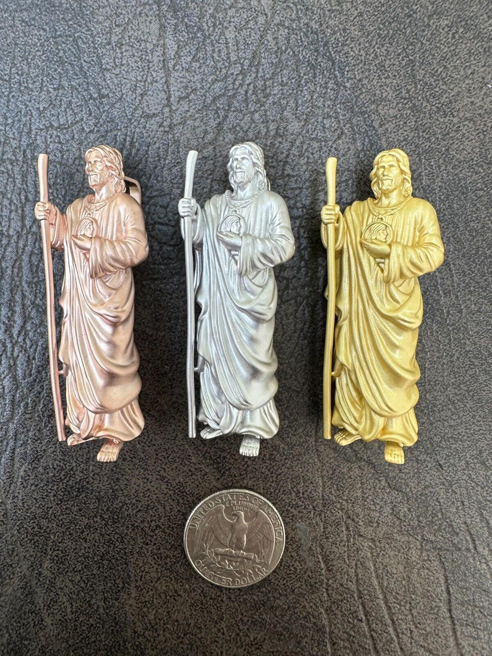 Heavy 3D San Judas Pendant - 14k Yellow/Rose Gold Vermeil Or 925 Silver - Large 2.5"