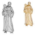 Heavy 3D St Joseph W Baby Jesus Pendant - Sandblasted Matte Finish 14k Gold Vermeil Or 925 Silver - Large 2.5"