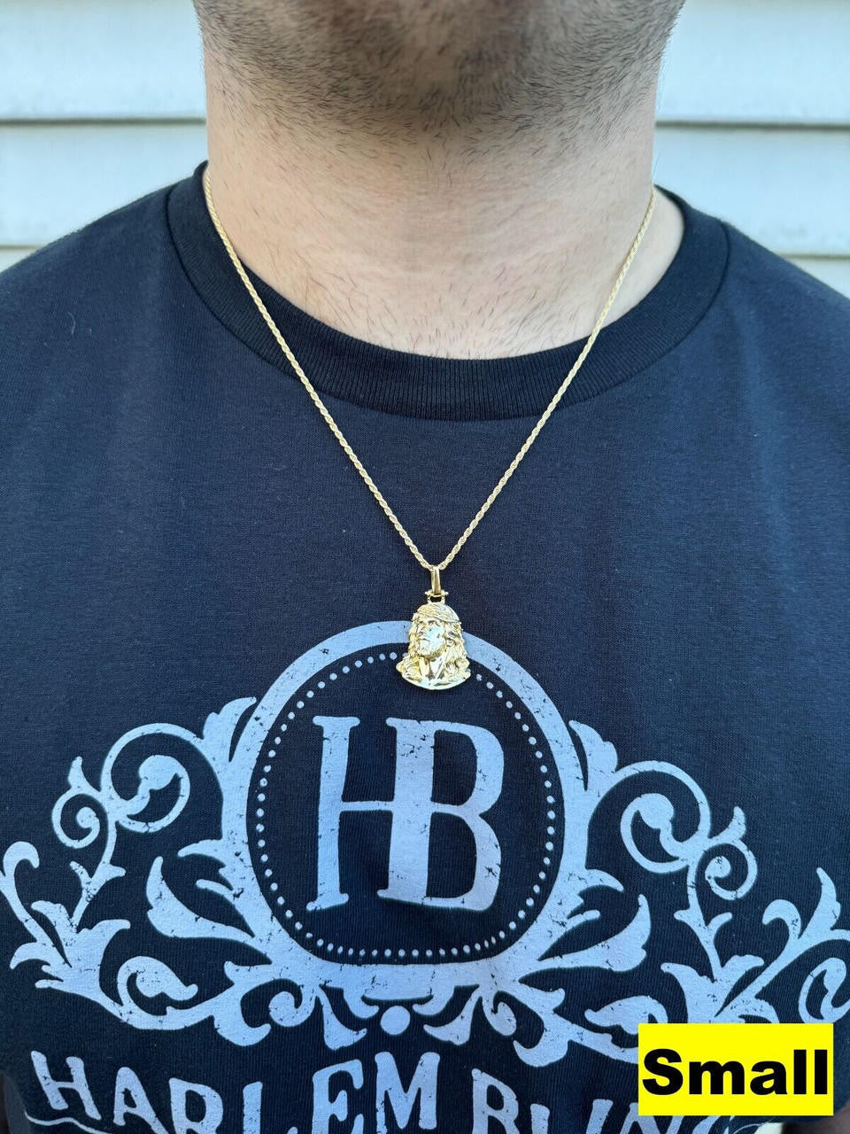 Sacred Jesus Plain Pendant - 14k Gold Vermeil 925 Silver - 3 Sizes 1.5"-3"