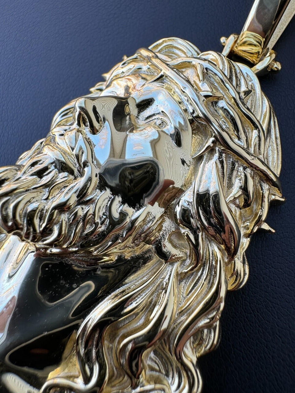Sacred Jesus Plain Pendant - 14k Gold Vermeil 925 Silver - 3 Sizes 1.5"-3"