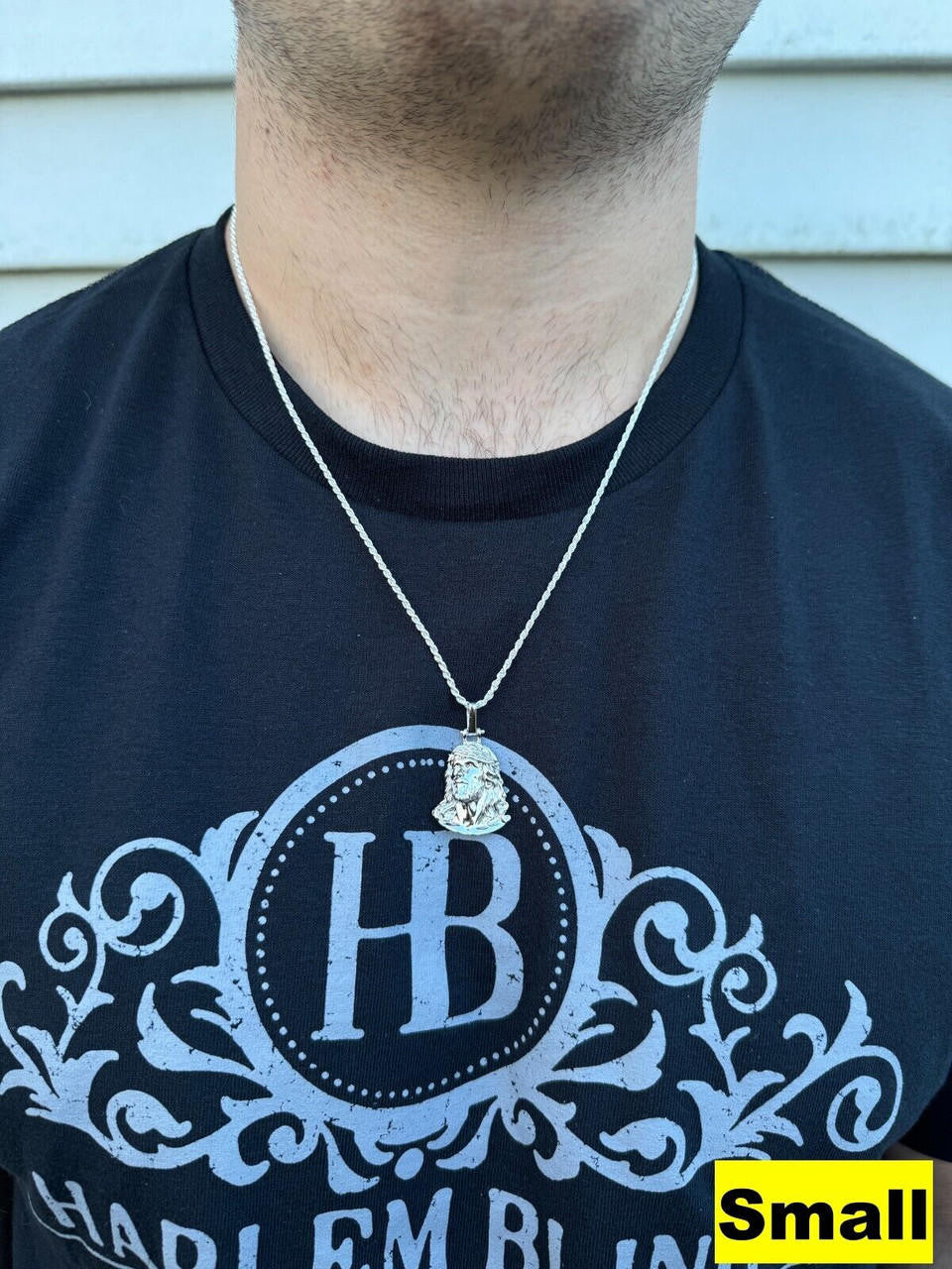 Sacred Jesus Plain Pendant - 925 Silver - 3 Sizes 1.5"-3"