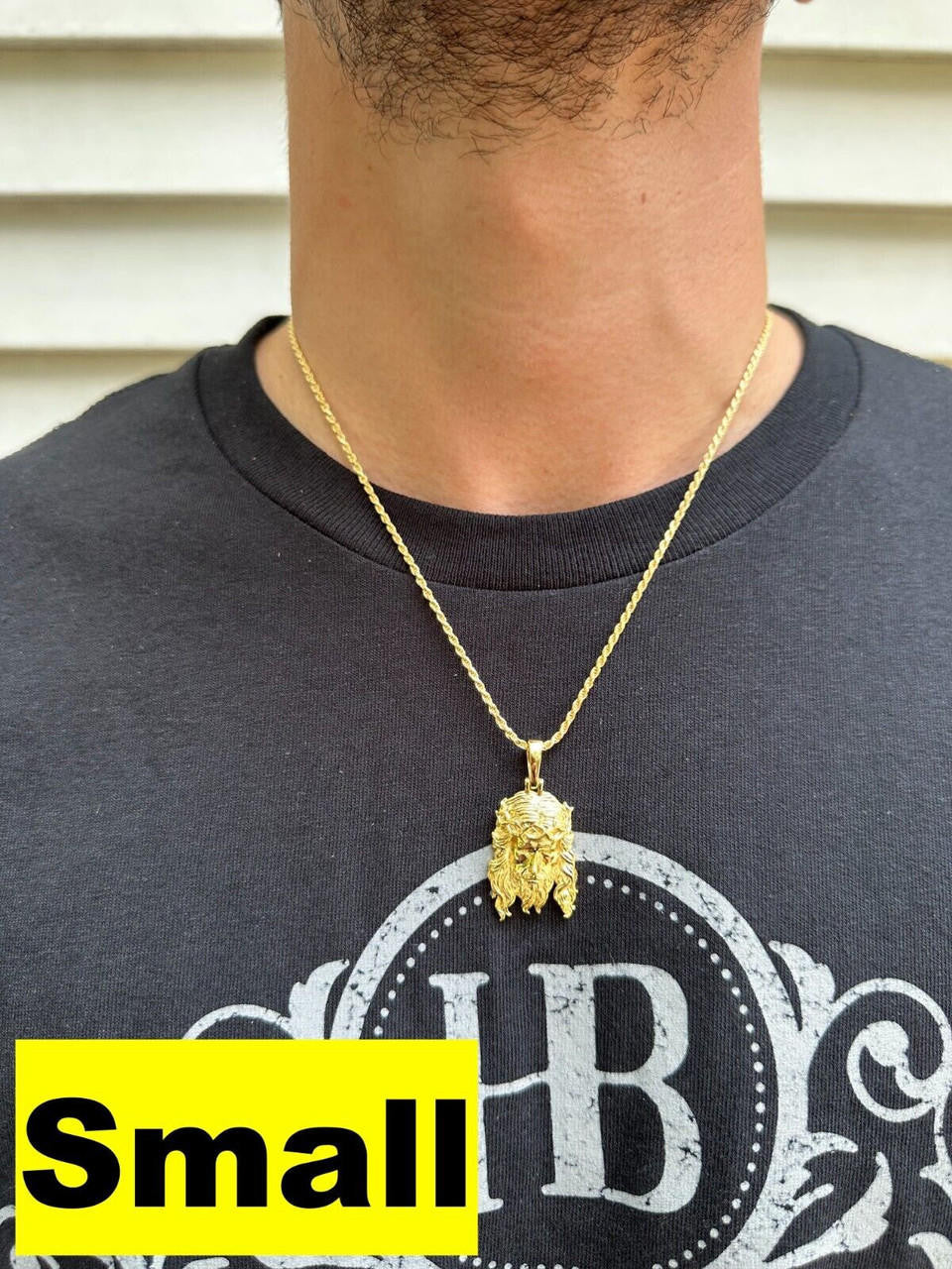 #1 Bestseller Jesus Piece Pendant - 14k Gold Vermeil 925 Silver - 3 Sizes 1.5"-3"