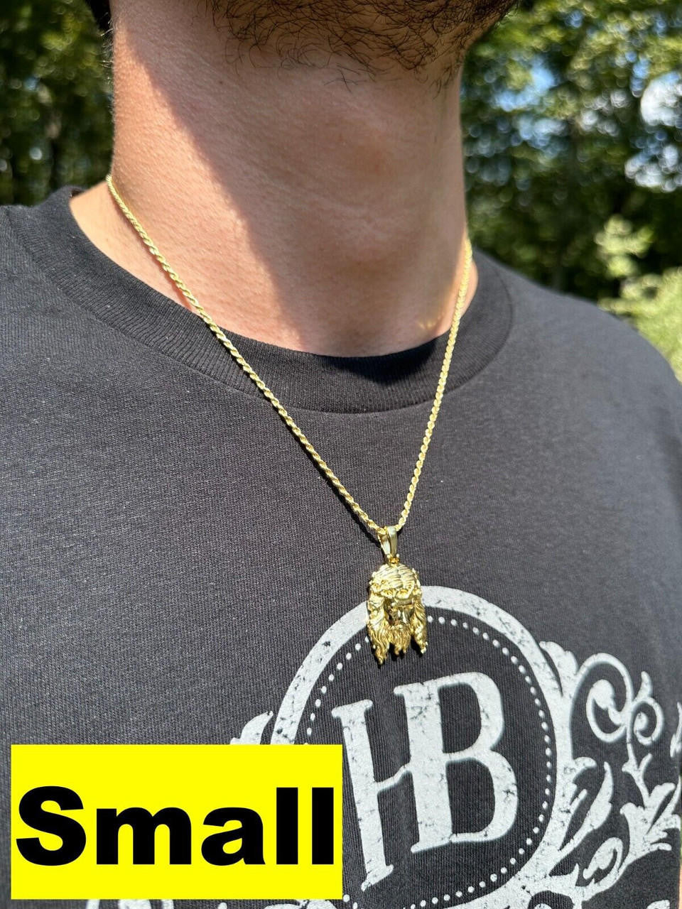 #1 Bestseller Jesus Piece Pendant - 14k Gold Vermeil 925 Silver - 3 Sizes 1.5"-3"