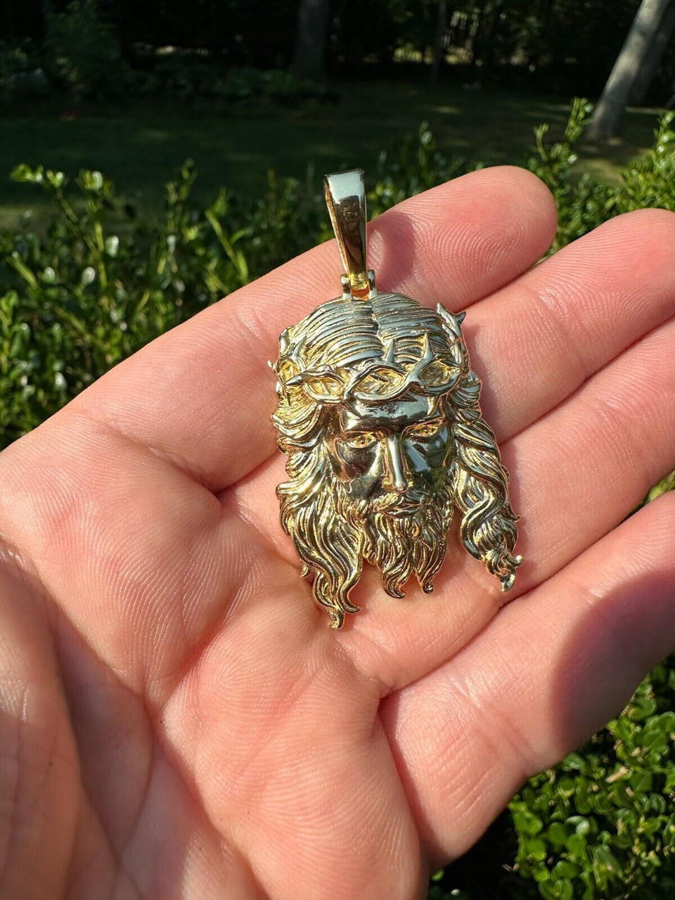 #1 Bestseller Jesus Piece Pendant - 14k Gold Vermeil 925 Silver - 3 Sizes 1.5"-3"