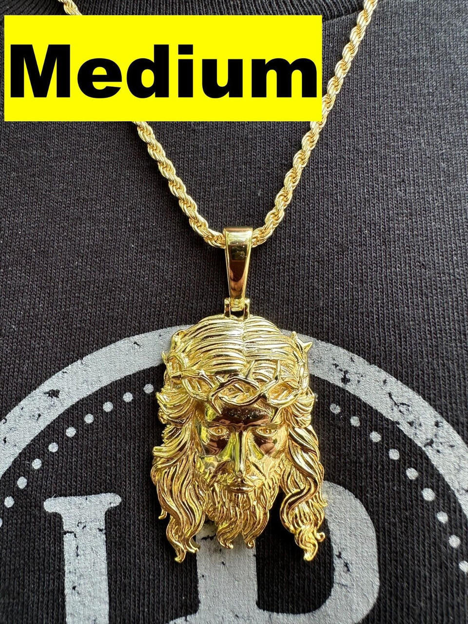 #1 Bestseller Jesus Piece Pendant - 14k Gold Vermeil 925 Silver - 3 Sizes 1.5"-3"