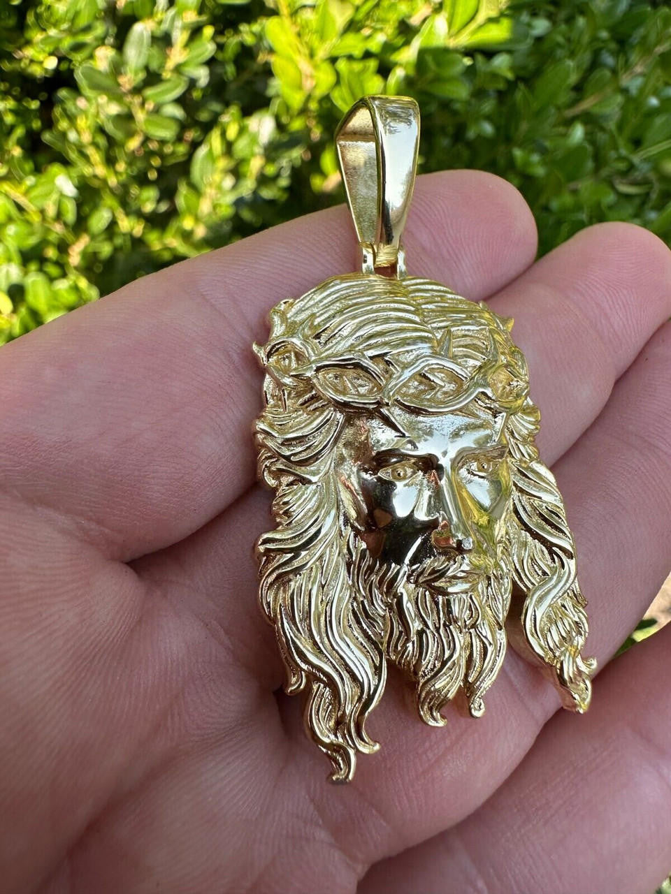 #1 Bestseller Jesus Piece Pendant - 14k Gold Vermeil 925 Silver - 3 Sizes 1.5"-3"