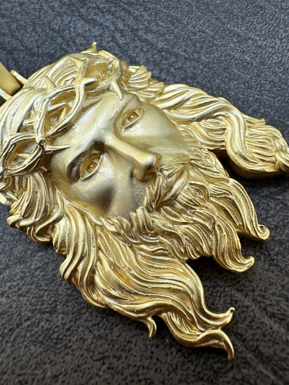 #1 Bestseller Jesus Piece Pendant - Sandblasted Matte Finish 14k Gold Vermeil 925 Silver - 3 Sizes 1.5"-3"