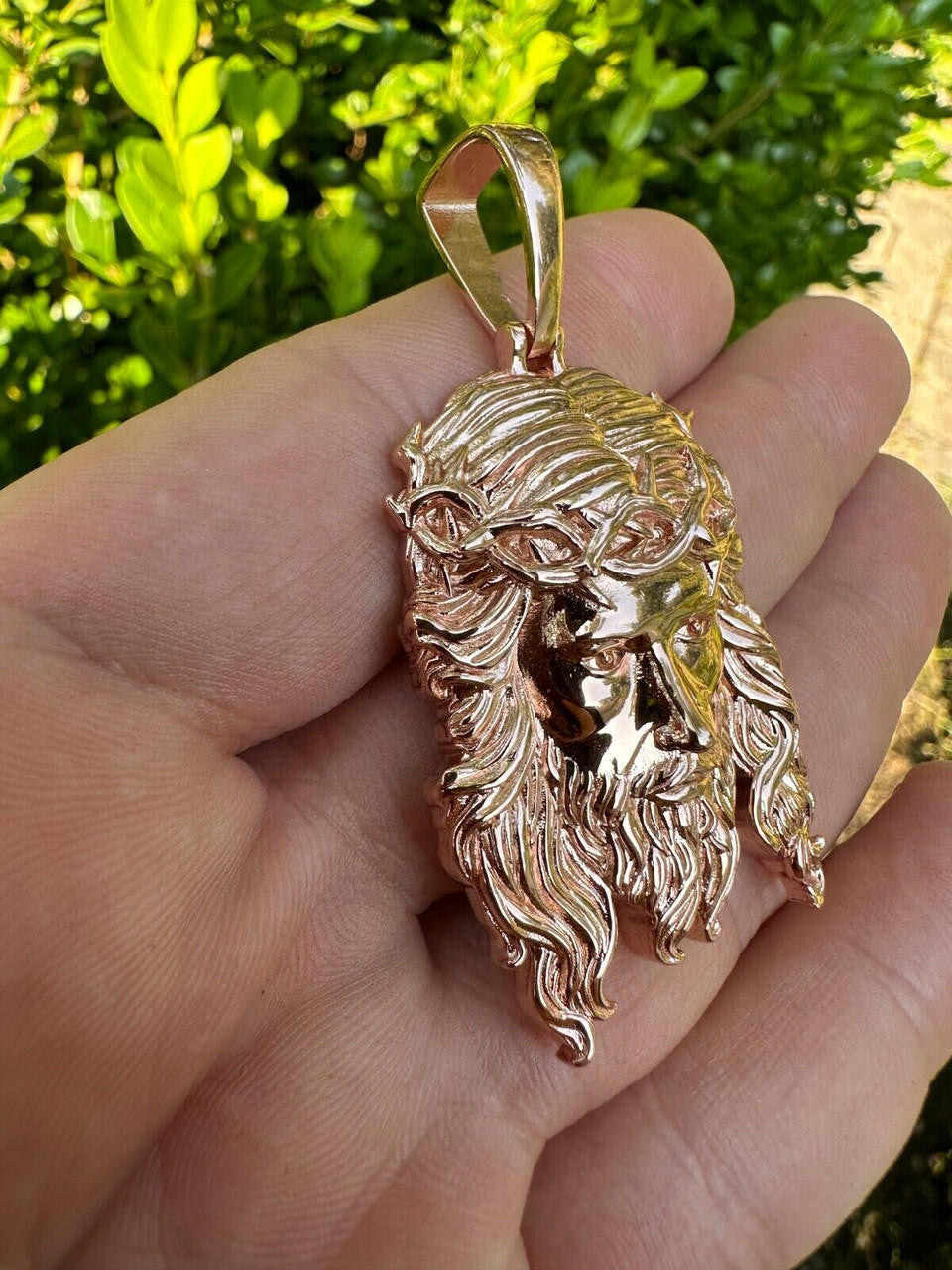 #1 Bestseller Jesus Piece Pendant - 14k Rose Gold Vermeil 925 Silver - 3 Sizes 1.5"-3"