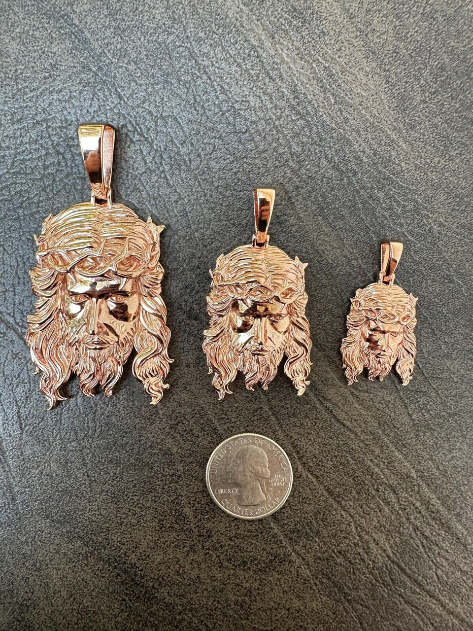 #1 Bestseller Jesus Piece Pendant - 14k Rose Gold Vermeil 925 Silver - 3 Sizes 1.5"-3"