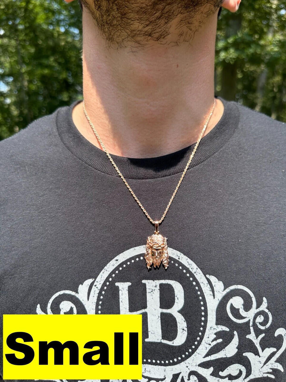 #1 Bestseller Jesus Piece Pendant - 14k Rose Gold Vermeil 925 Silver - 3 Sizes 1.5"-3"
