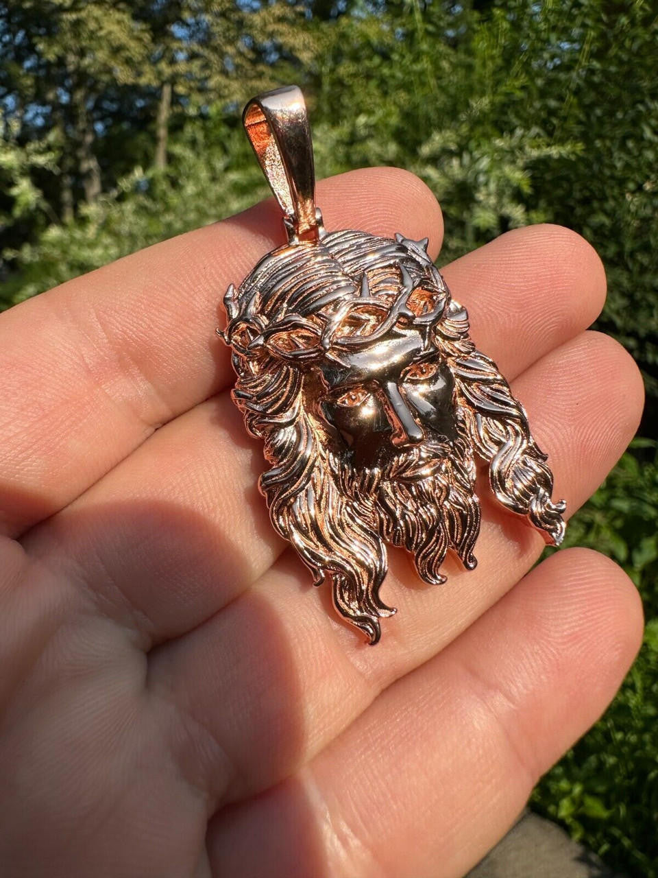 #1 Bestseller Jesus Piece Pendant - 14k Rose Gold Vermeil 925 Silver - 3 Sizes 1.5"-3"