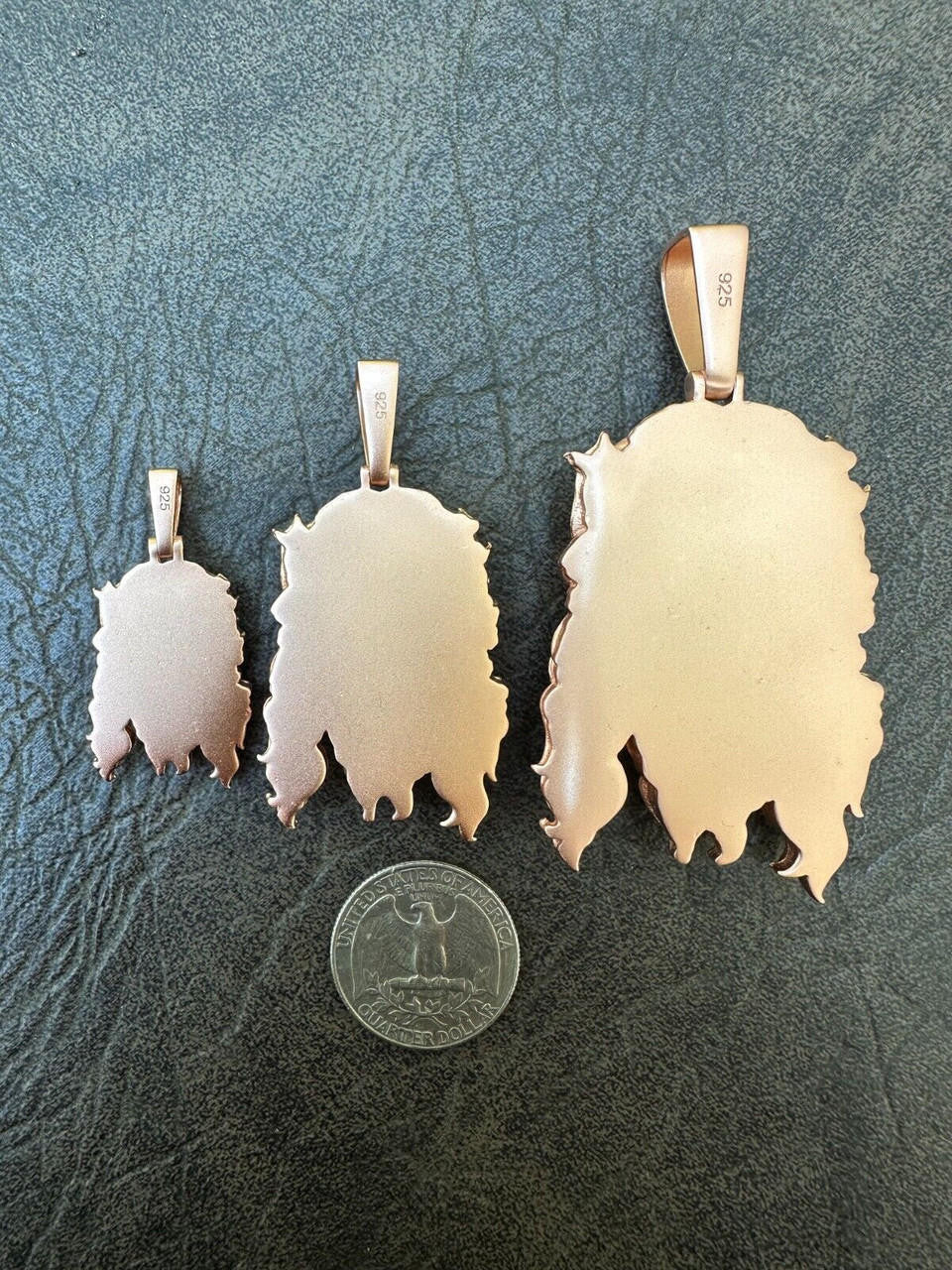 #1 Bestseller Jesus Piece Pendant - Sandblasted Matte Finish 14k Rose Gold Vermeil 925 Silver