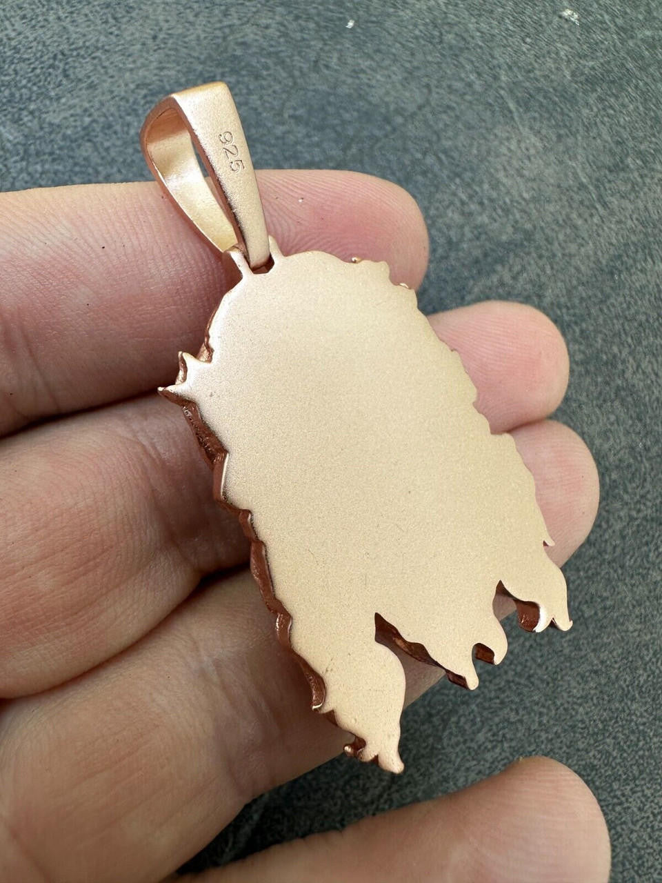 #1 Bestseller Jesus Piece Pendant - Sandblasted Matte Finish 14k Rose Gold Vermeil 925 Silver