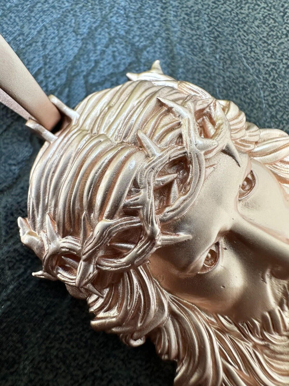#1 Bestseller Jesus Piece Pendant - Sandblasted Matte Finish 14k Rose Gold Vermeil 925 Silver