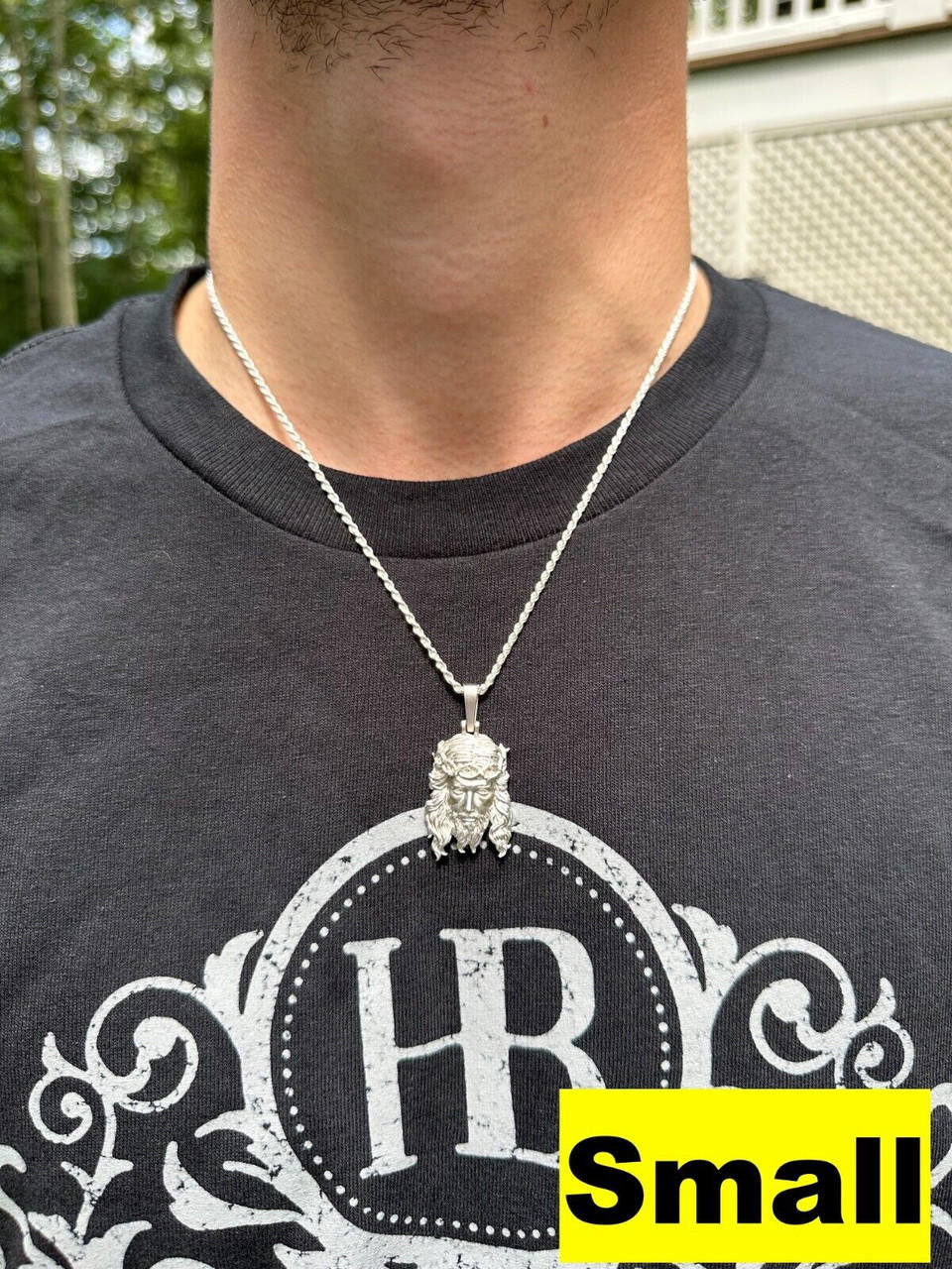 #1 Bestseller Jesus Piece Pendant - Sandblasted Matte Finish 925 Silver - CZ Stones - 3 Sizes 1.5"-3"