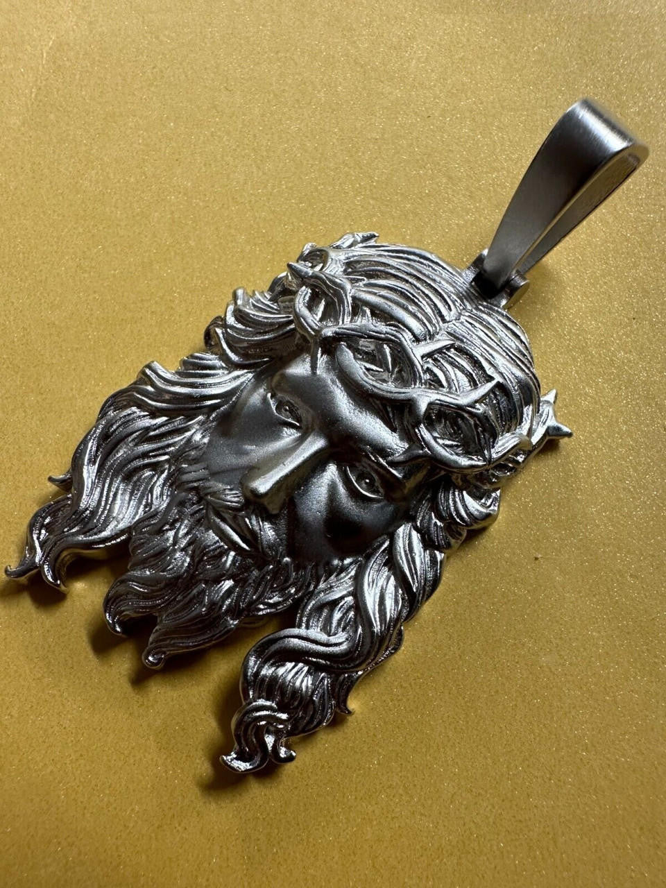 #1 Bestseller Jesus Piece Pendant - Sandblasted Matte Finish 925 Silver - CZ Stones - 3 Sizes 1.5"-3"