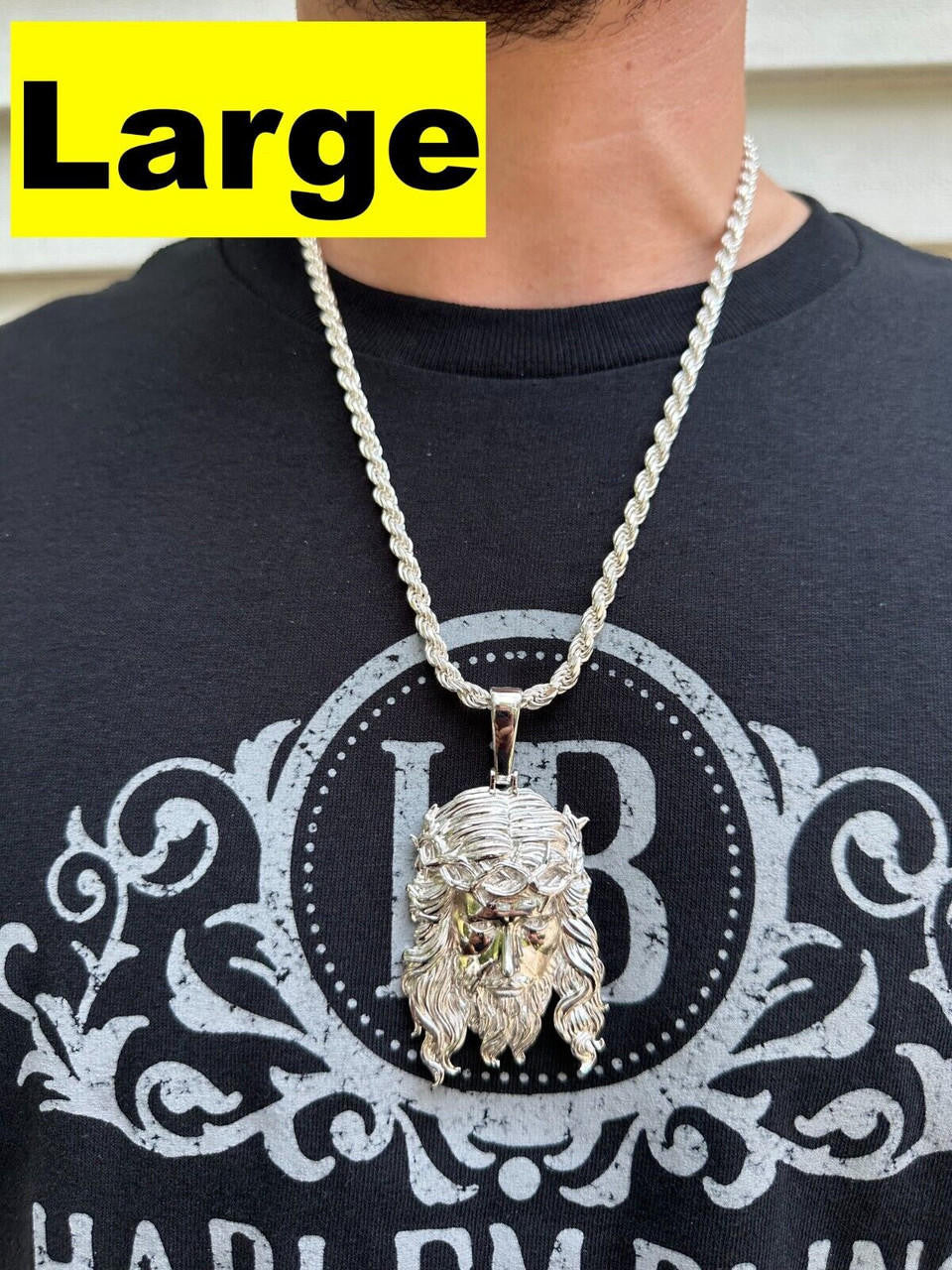#1 Bestseller Jesus Piece Pendant - 925 Silver - 3 Sizes 1.5"-3"