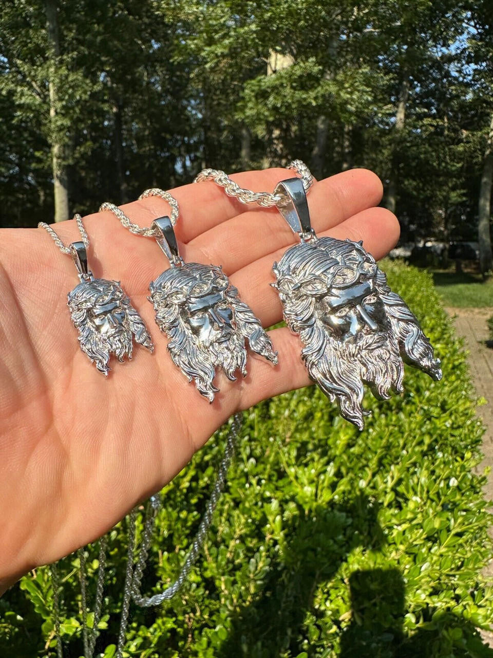 #1 Bestseller Jesus Piece Pendant - 925 Silver - 3 Sizes 1.5"-3"