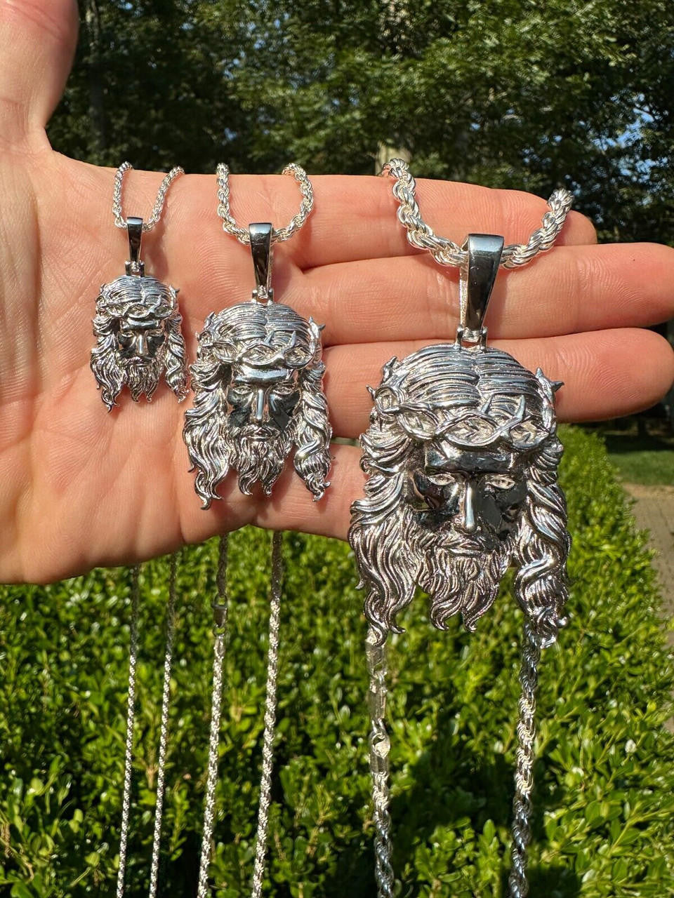 #1 Bestseller Jesus Piece Pendant - 925 Silver - 3 Sizes 1.5"-3"