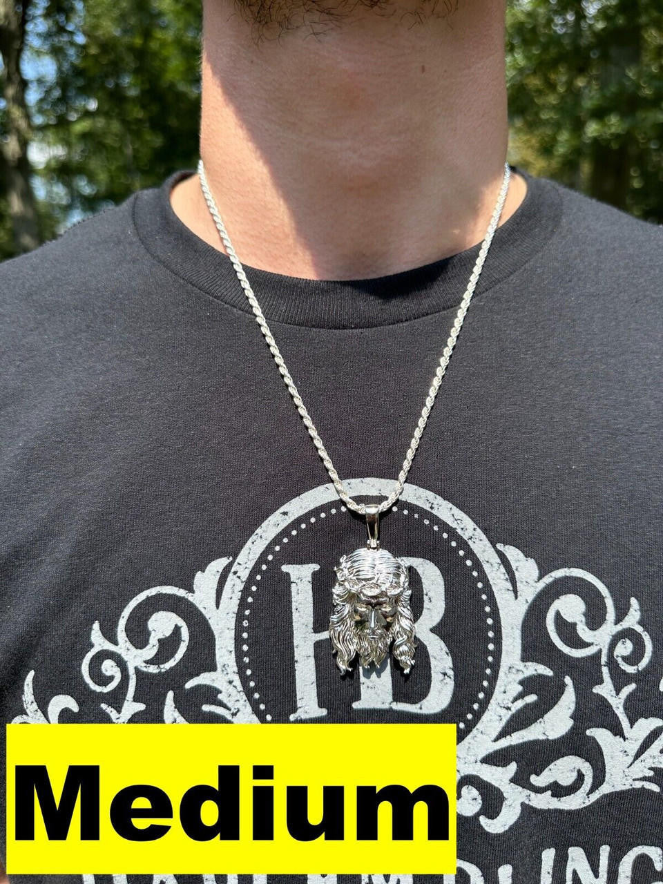 #1 Bestseller Jesus Piece Pendant - 925 Silver - 3 Sizes 1.5"-3"