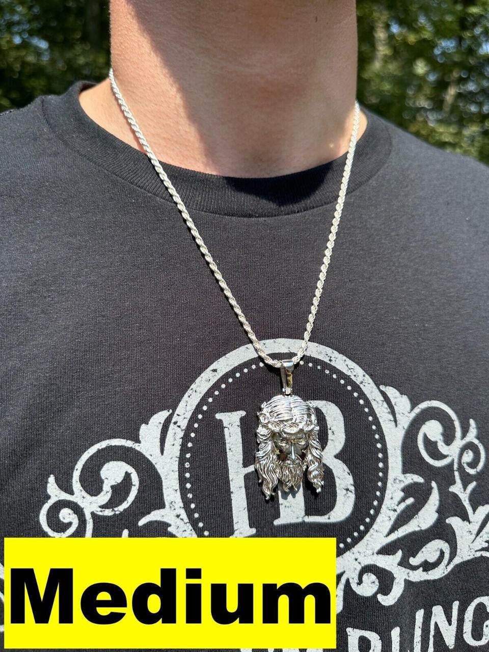 #1 Bestseller Jesus Piece Pendant - 925 Silver - 3 Sizes 1.5"-3"
