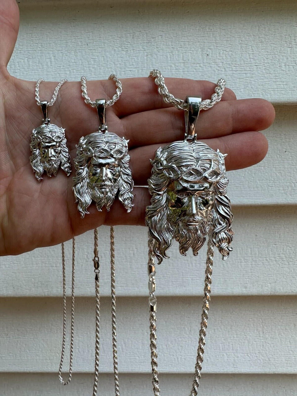 #1 Bestseller Jesus Piece Pendant - 925 Silver - 3 Sizes 1.5"-3"
