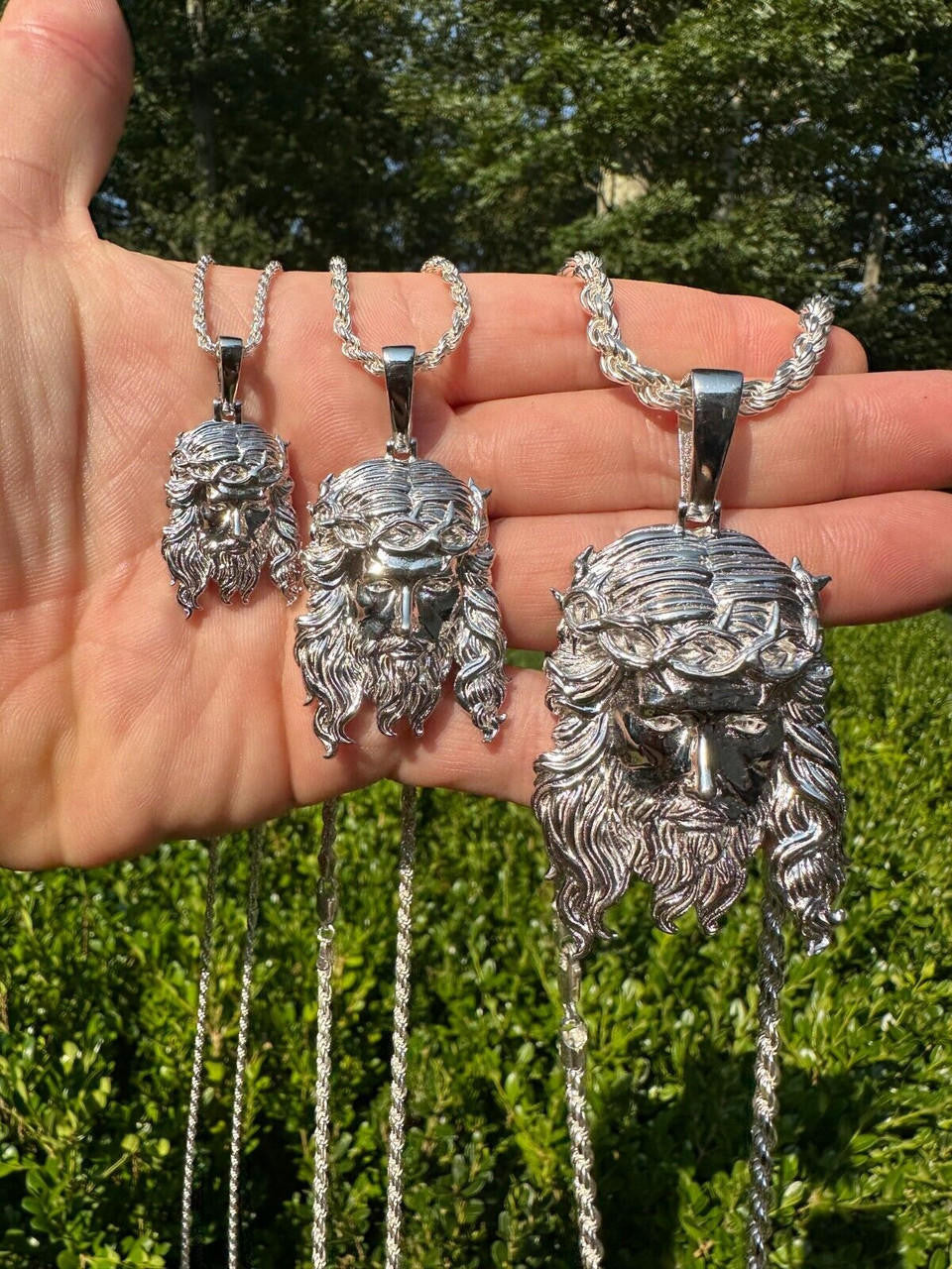 #1 Bestseller Jesus Piece Pendant - 925 Silver - 3 Sizes 1.5"-3"