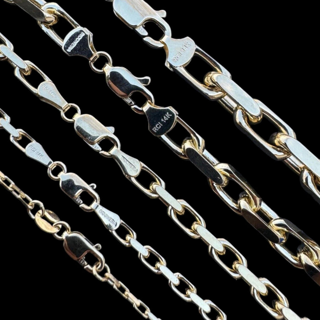 Hermes Rolo Link Chain Necklace Bracelet -  14k Yellow Gold - 7"-28" - 1.5mm-6mm
