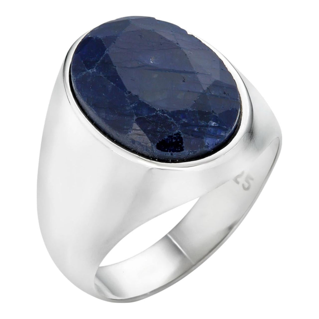 Beverly Hills Swag Ring - 925 Silver - Genuine Blue Sapphire Stone