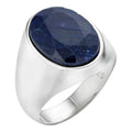 Beverly Hills Swag Ring - 925 Silver - Genuine Blue Sapphire Stone