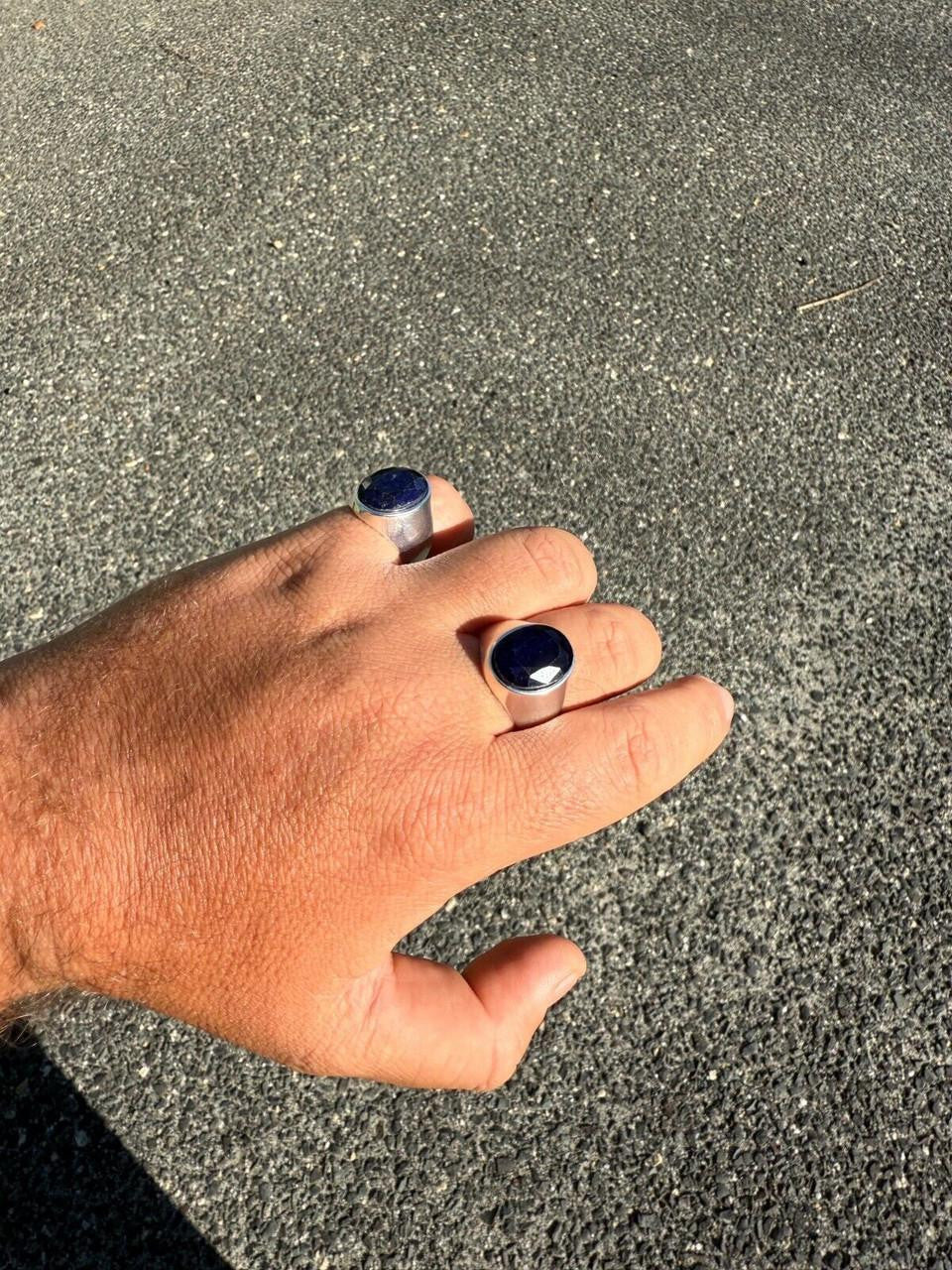 Beverly Hills Swag Ring - 925 Silver - Genuine Blue Sapphire Stone