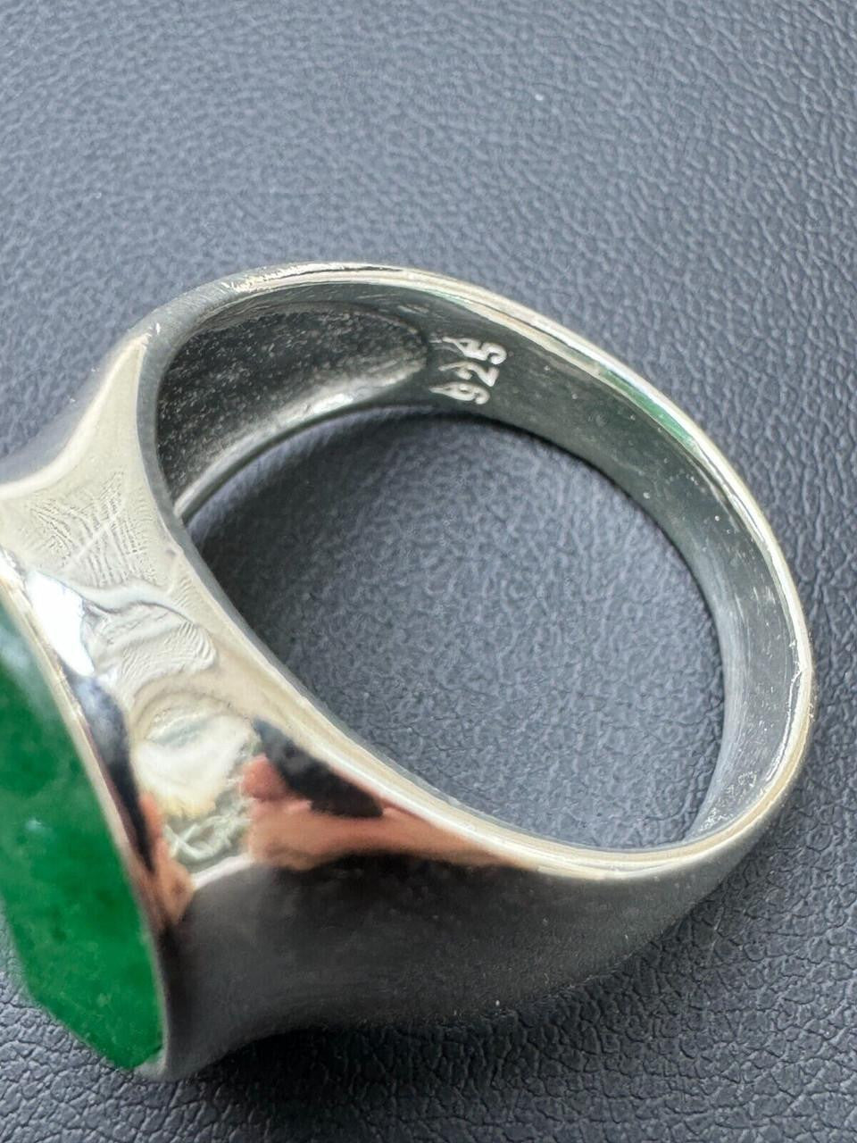 Hollywood Swag Ring - 925 Silver - Genuine Green Emerald Stone