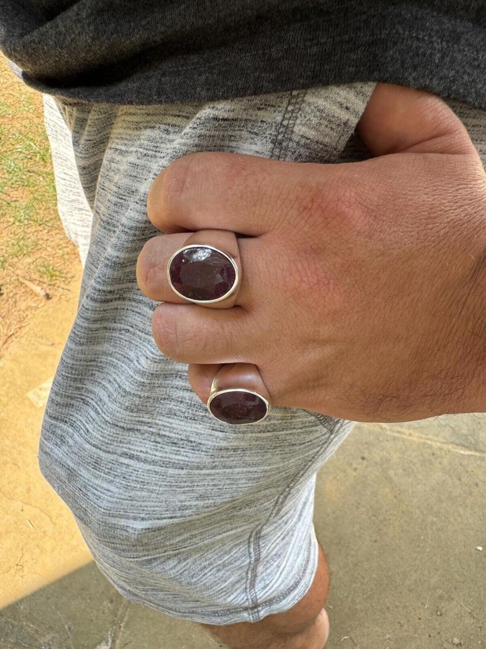 Hollywood Swag Ring - 925 Silver - Genuine Red Ruby Stone
