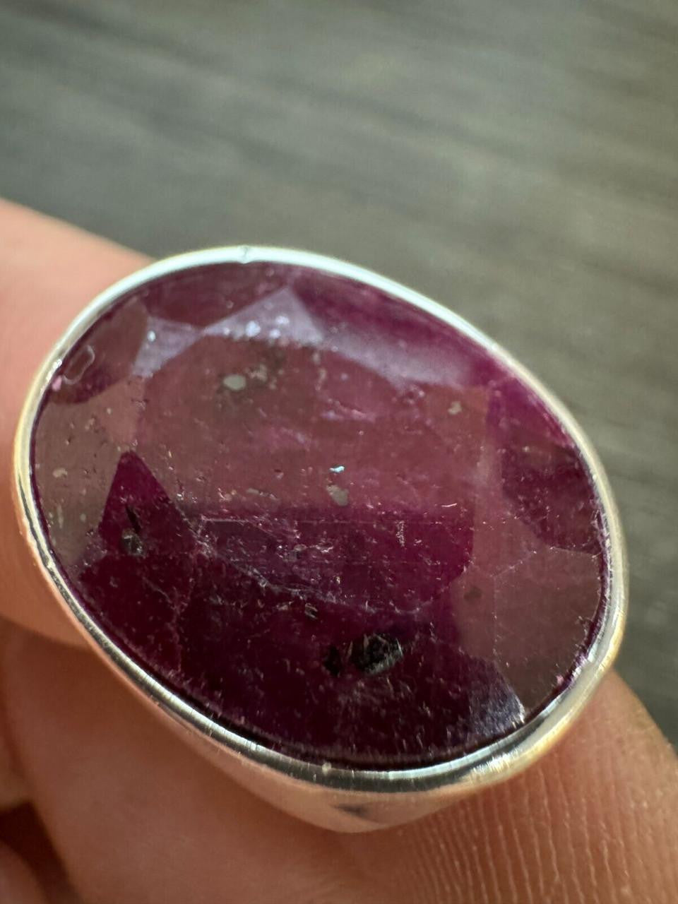Hollywood Swag Ring - 925 Silver - Genuine Red Ruby Stone