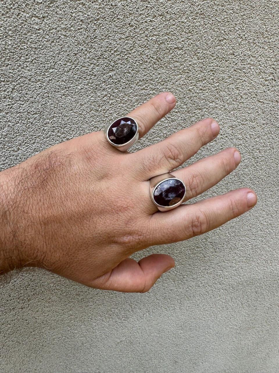 Hollywood Swag Ring - 925 Silver - Genuine Red Ruby Stone