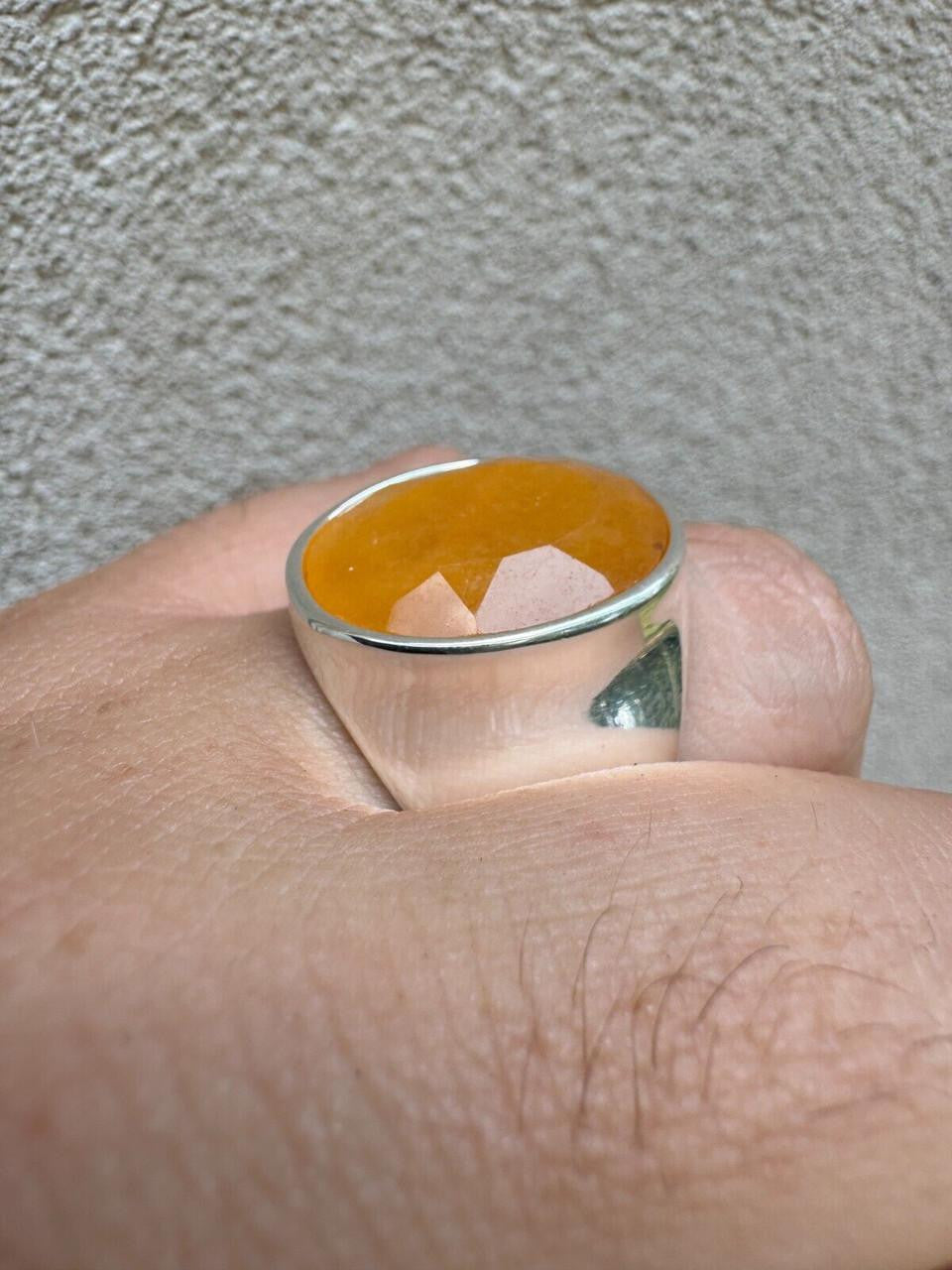 Hollywood Swag Ring - 925 Silver - Genuine Yellow Sapphire Stone