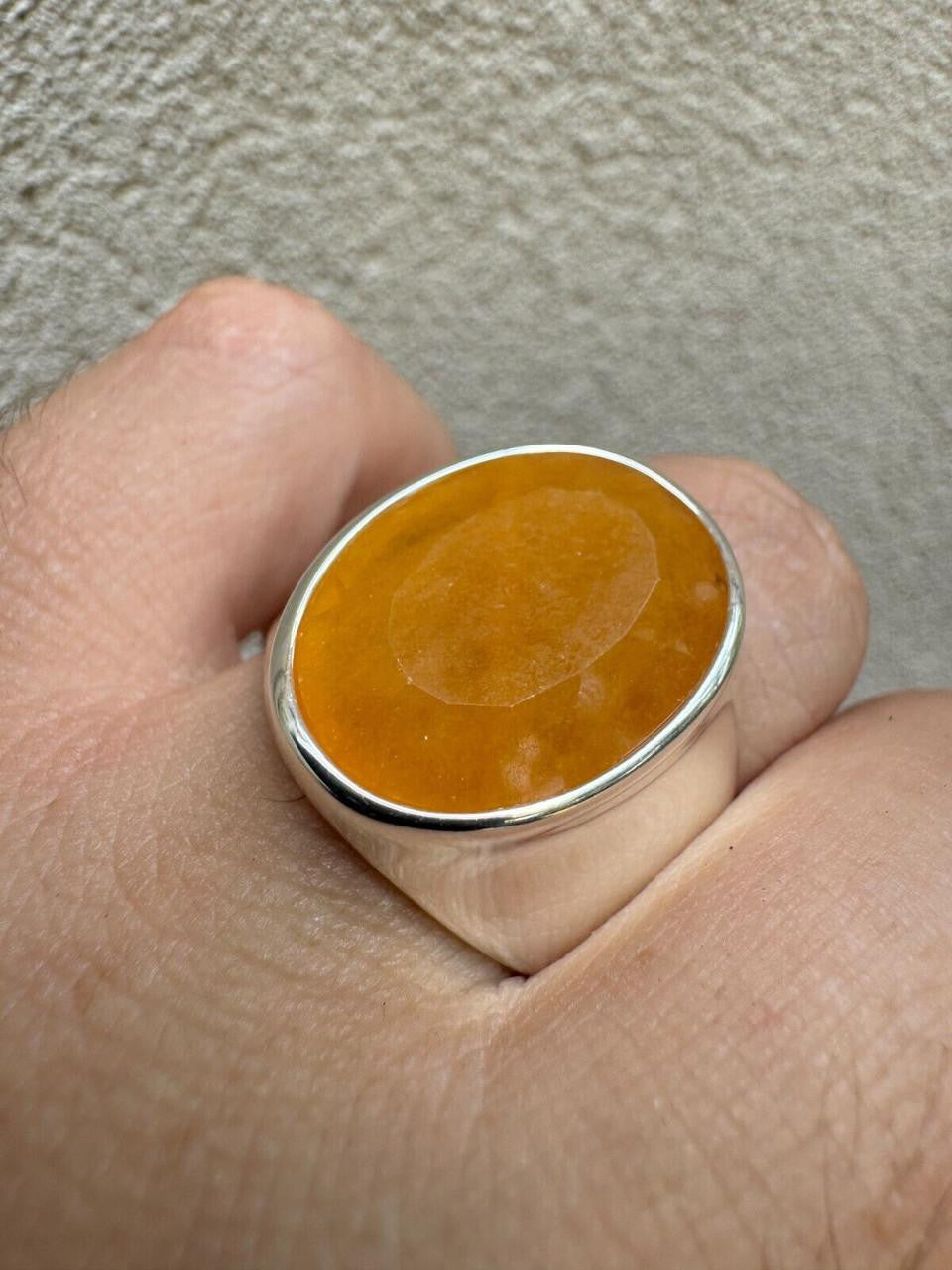 Hollywood Swag Ring - 925 Silver - Genuine Yellow Sapphire Stone