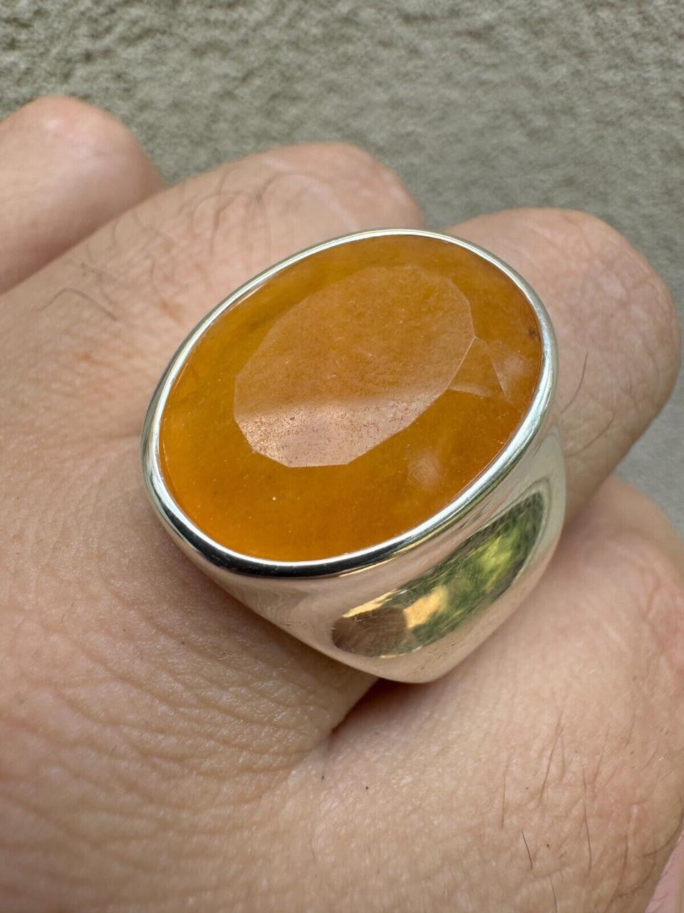 Hollywood Swag Ring - 925 Silver - Genuine Yellow Sapphire Stone