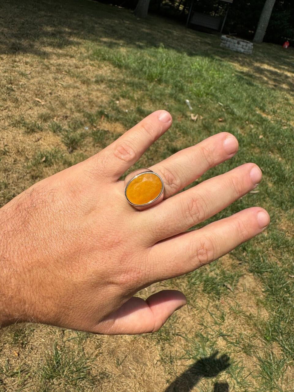Hollywood Swag Ring - 925 Silver - Genuine Yellow Sapphire Stone