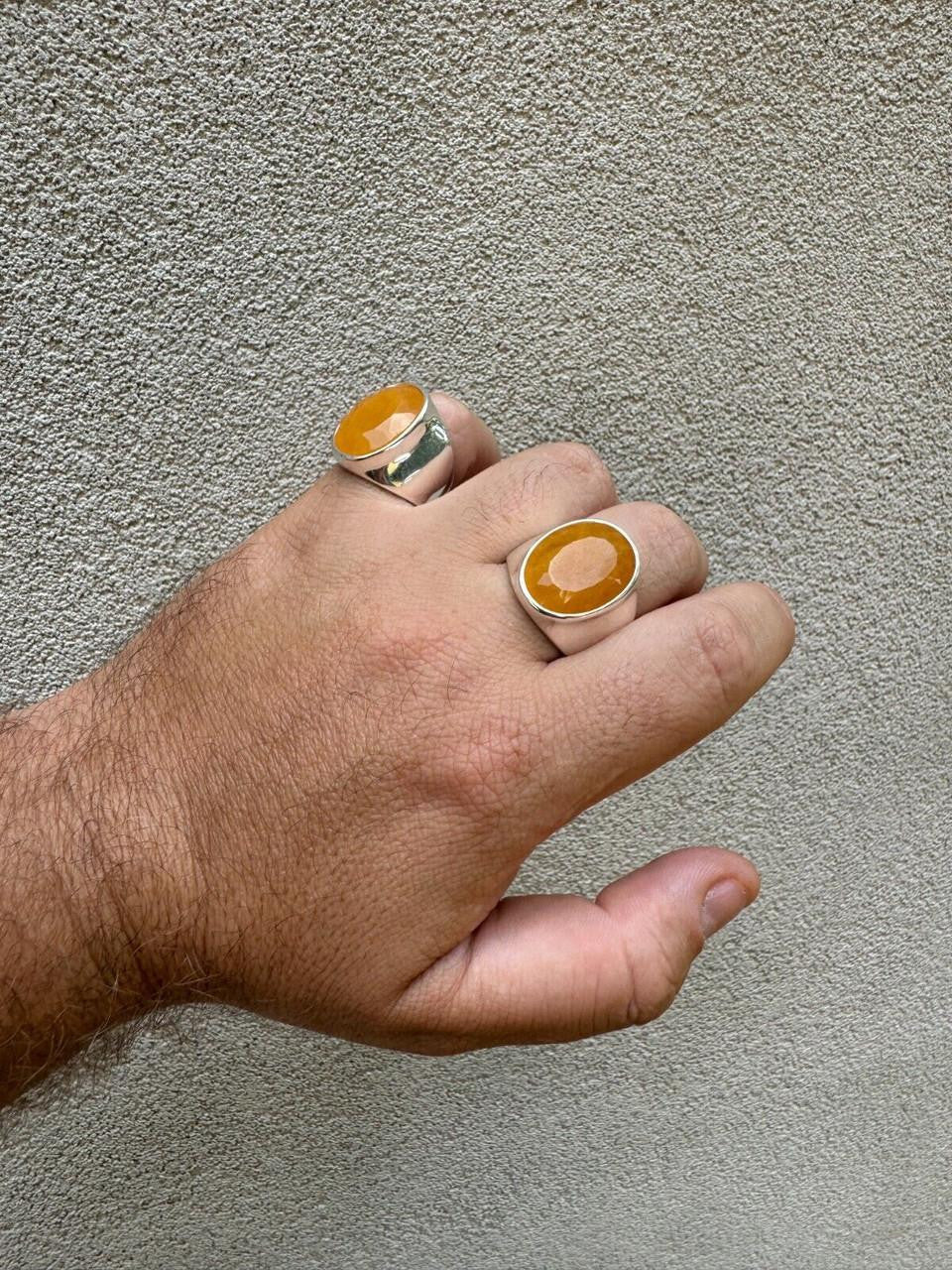 Hollywood Swag Ring - 925 Silver - Genuine Yellow Sapphire Stone