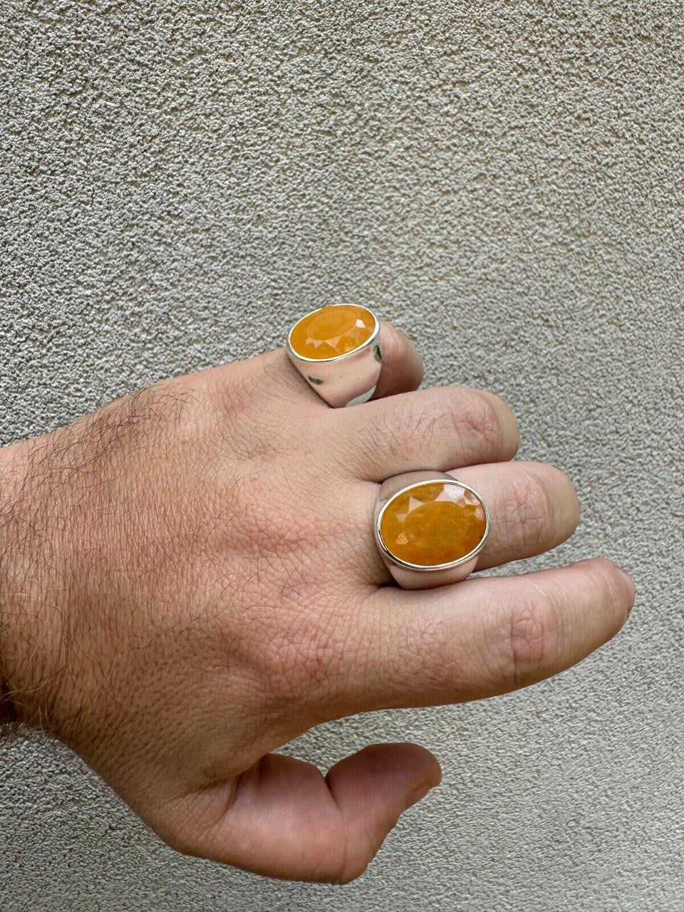 Hollywood Swag Ring - 925 Silver - Genuine Yellow Sapphire Stone