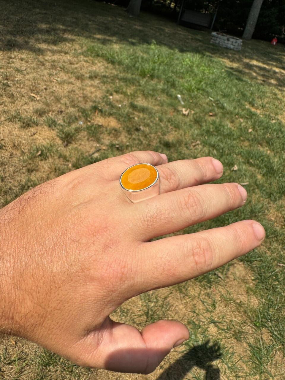 Hollywood Swag Ring - 925 Silver - Genuine Yellow Sapphire Stone