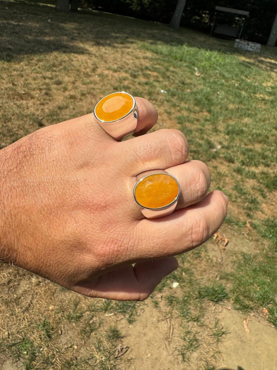 Hollywood Swag Ring - 925 Silver - Genuine Yellow Sapphire Stone
