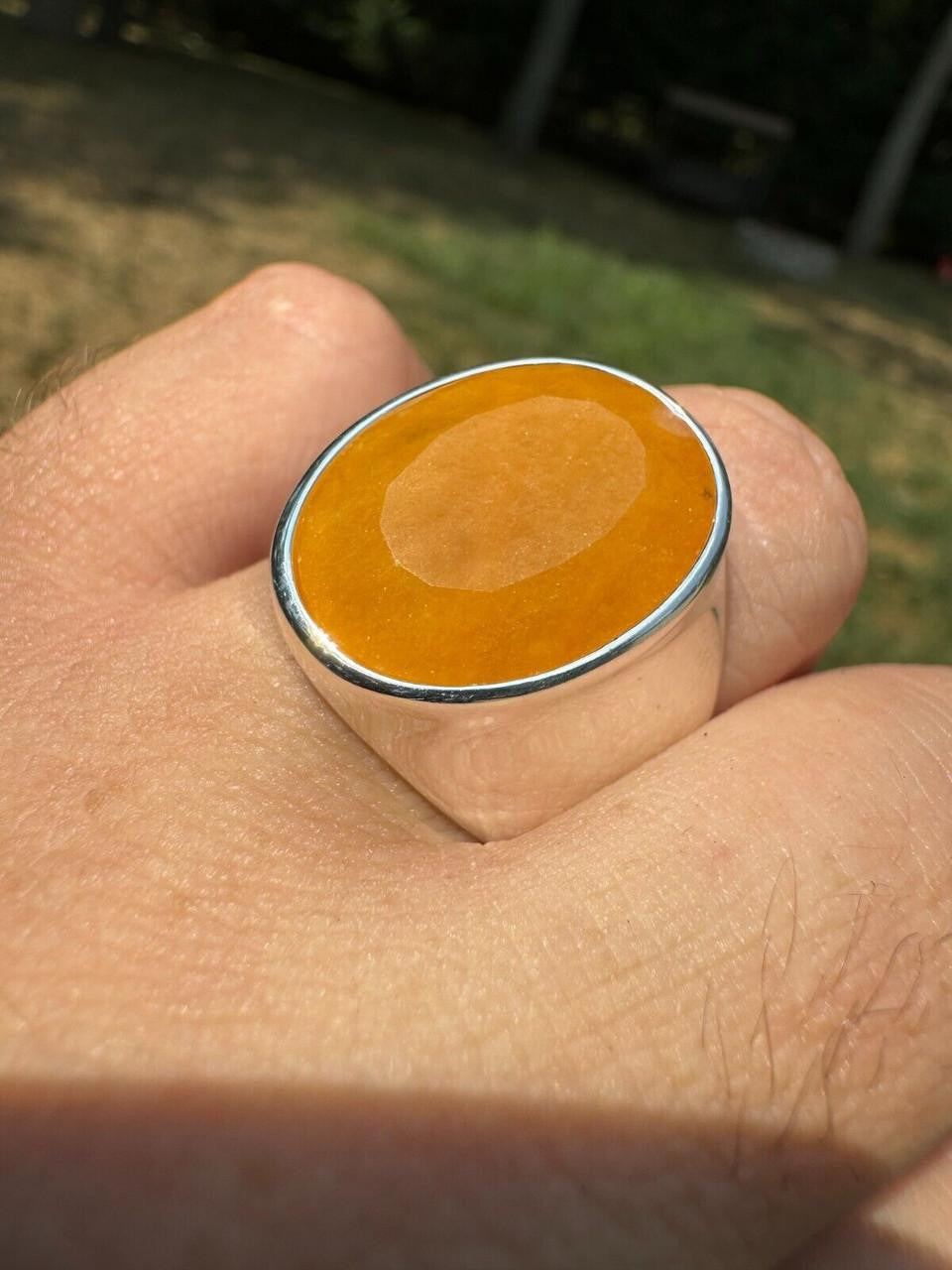 Hollywood Swag Ring - 925 Silver - Genuine Yellow Sapphire Stone