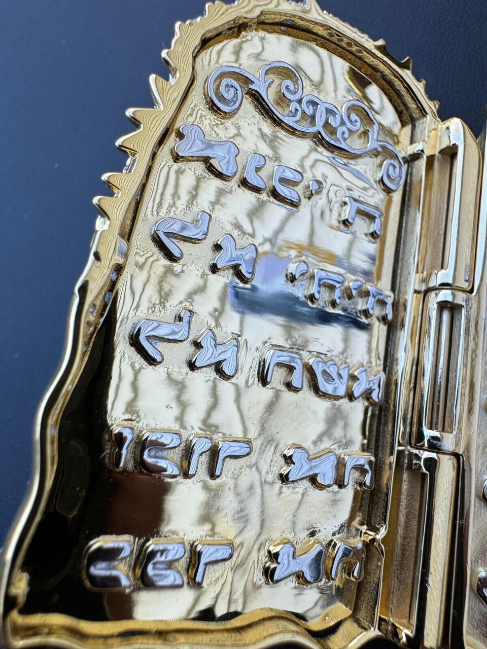 MOISSANITE Hip Hop Jesus Piece Opens Up Ten Commandments  - 14k Yellow Gold Vermeil Or 925 Silver - Large 3.25"