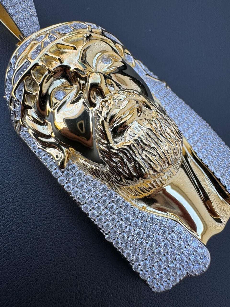 MOISSANITE Hip Hop Jesus Piece Opens Up Father Son & Holy Spirit  - 14k Gold Vermeil Or 925 Silver - Large 3.25"