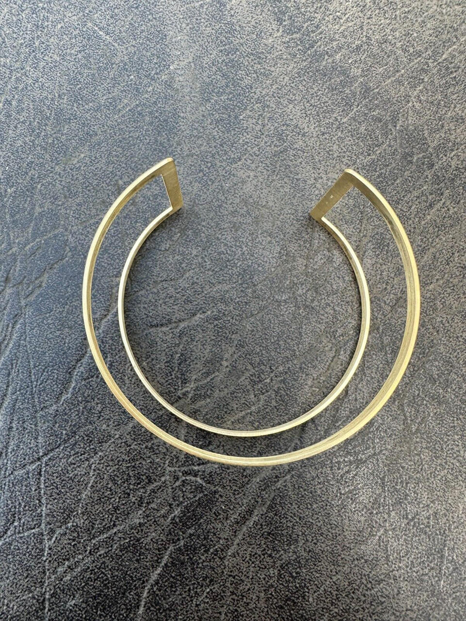 Italy Real 14k Gold Plated 925 Sterling Silver Plain 1.5" Cuff Bangle Bracelet